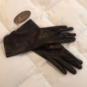 Brown leather gloves